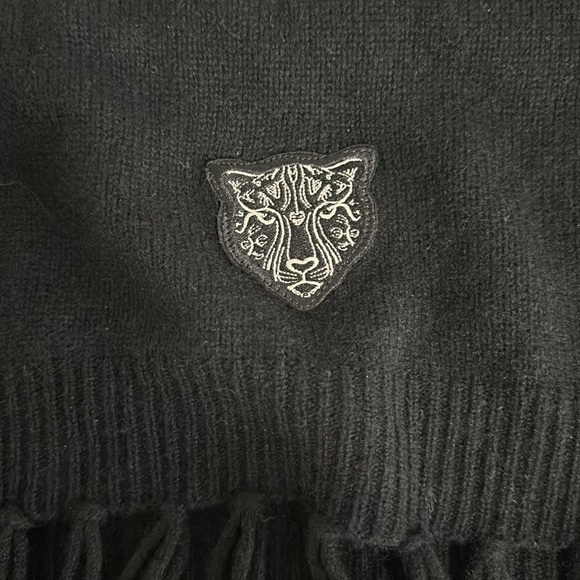 New LITA by Ciara King Cheetah Cashmere Scarf in Black - Picture 3 of 4